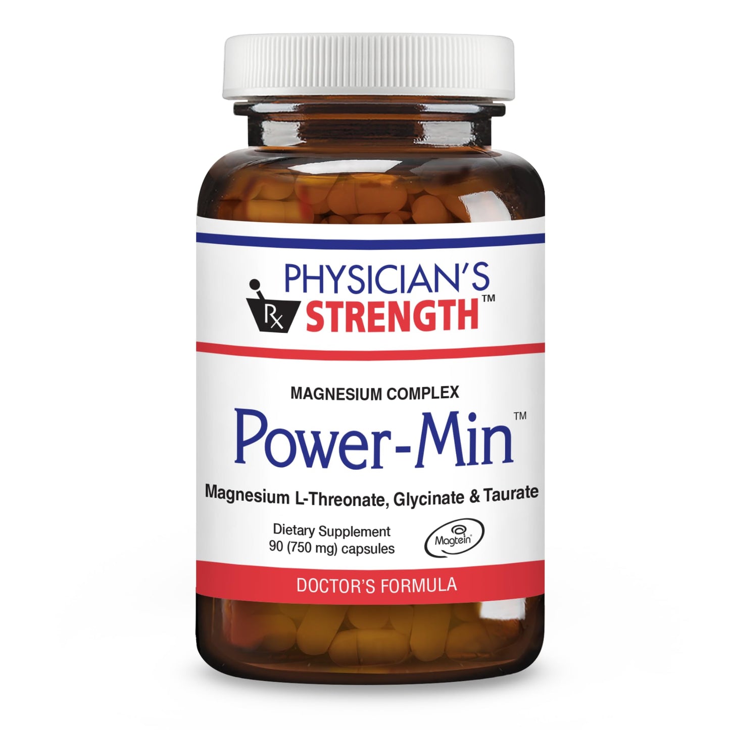 Physician's Strength Power-Min - Magnesium Complex with L-Threonate, Glycinate & Taurate | 90 Capsules | 30 Servings