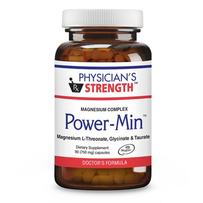 Physician's Strength Power-Min - Magnesium Complex with L-Threonate, Glycinate & Taurate | 90 Capsules | 30 Servings