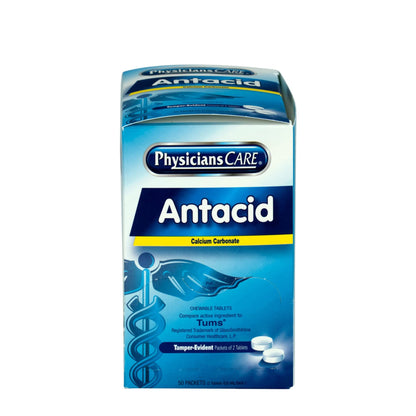 PhysiciansCare Antacid Heartburn Medication — 50 Doses (Two Tablets, 420 mg)