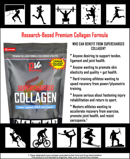 PhysiVantage Supercharged Collagen Peptides Powder – Hydrolyzed Collagen for Joints, Tendons, Ligaments & Skin Health | Grass-Fed, Vitamin C, BCAAs | 16oz