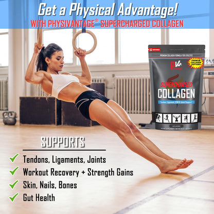 PhysiVantage Supercharged Collagen Peptides Powder – Grass-Fed, Unflavored, 16oz