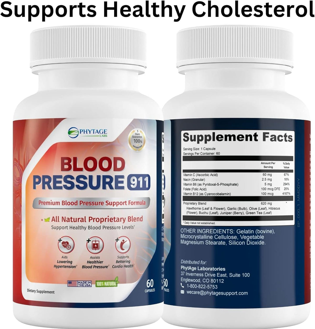 Phytage Labs Blood Pressure 911 Premium BP Support Pills - 2 Pack