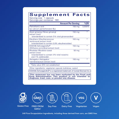 Pure Encapsulations Phyto-ADR | Vegetarian Adrenal Support Formula | 180 Capsules