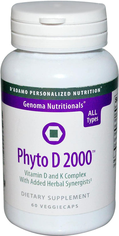 Phyto D 2000 60 Vcaps | D'Adamo Personalized Nutrition (Vitamin D3 + K2)