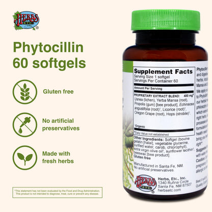Herbs Etc. Phytocillin® 60-Count Softgels – Respiratory & Digestive Support