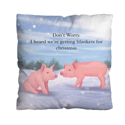 Xmas Pigs in Blankets - Cushion - Two Sizes