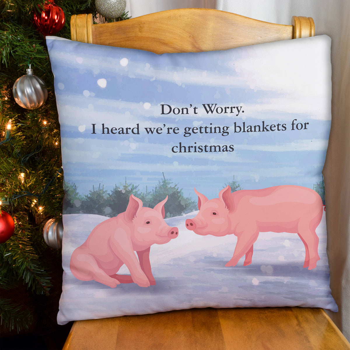 Xmas Pigs in Blankets - Cushion - Two Sizes