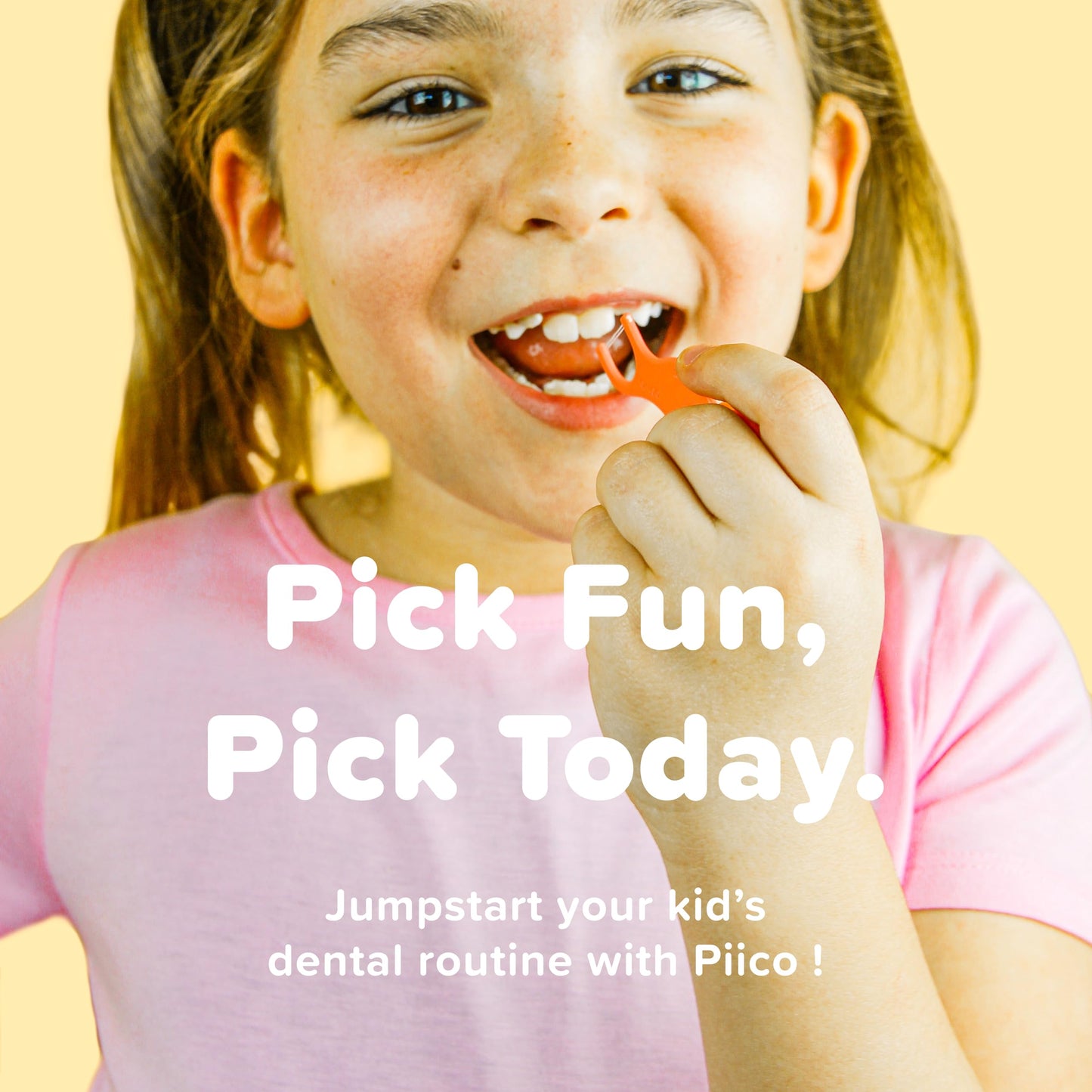 Piico Unflavored Kids Floss – No Fluoride Dual-Line Dental Floss Picks | 240 Count Zoo & Travel Case