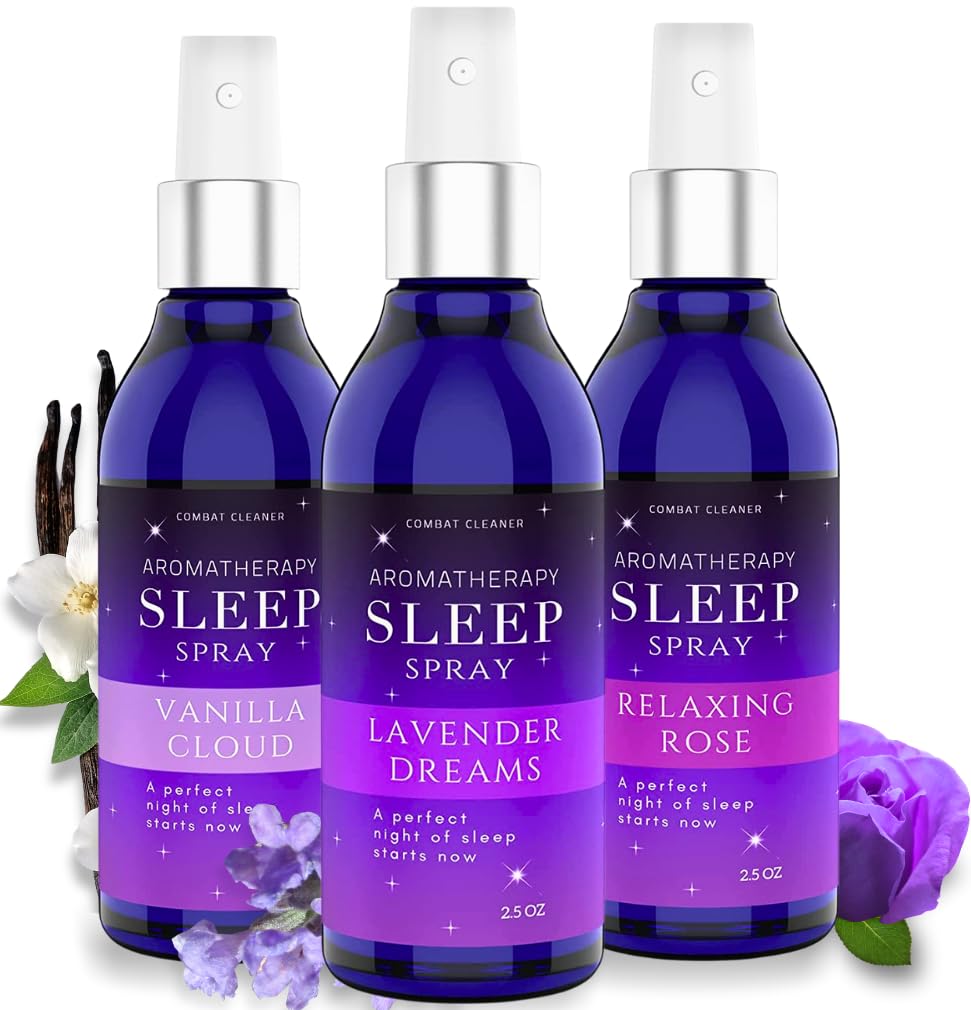 Pillow Sleep Spray Mist for Deep Sleep – Lavender, Vanilla & Rose (Pack of 3) | Combat Cleaner