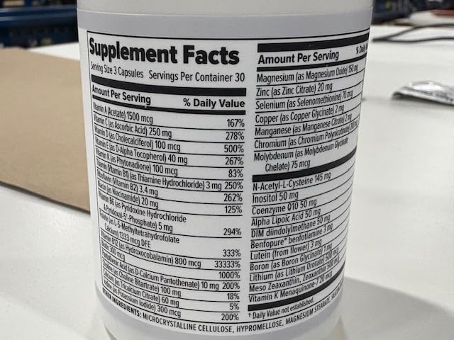 10X Health System Optimize Multivitamin for Men – 90 Capsules | 34-in-1 Methylated Formula, 5-MTHF, NAC, 800 mcg B12