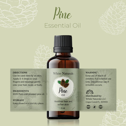 Pure Pine Essential Oil 1 oz – Premium Therapeutic Grade, Woodsy Fresh for Aromatherapy