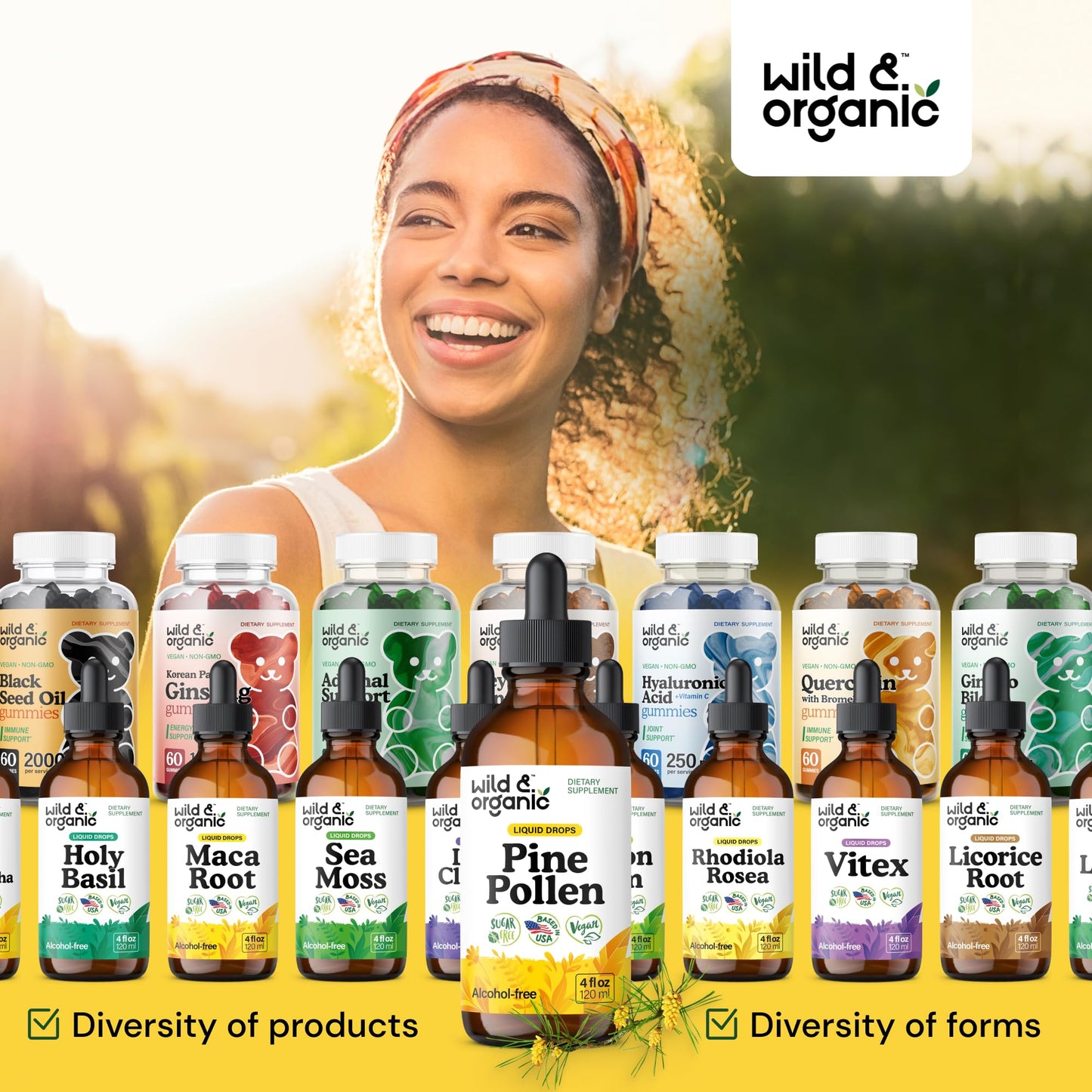 Wild & Organic Pine Pollen Tincture – Vegan, Alcohol-Free, 4 oz