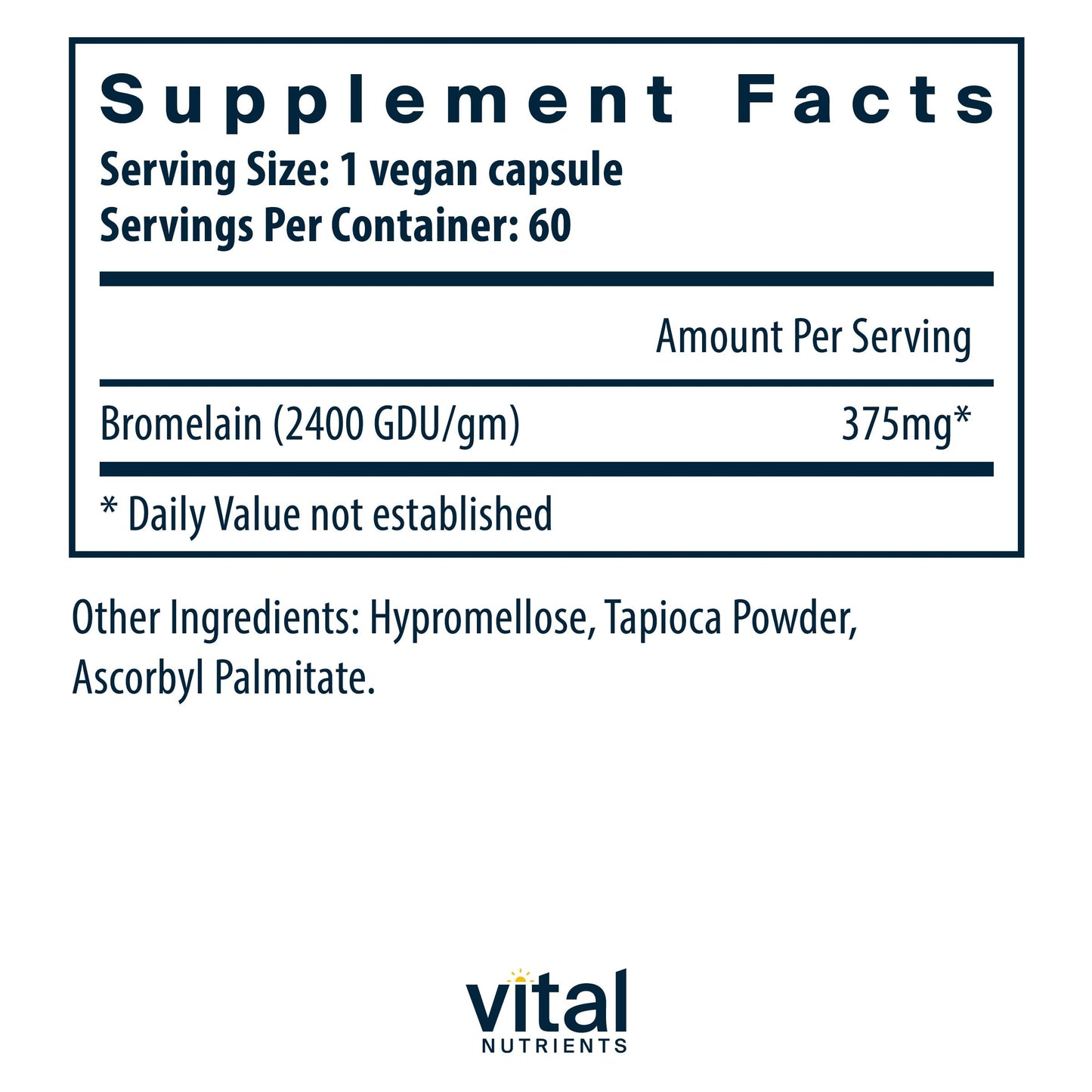 Vital Nutrients Bromelain 2400 GDU | Vegan Digestive Enzyme