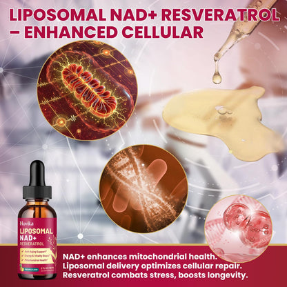 Liposomal NAD Supplement – 1200mg NAD+ Liquid Drops with Trans-Resveratrol & Black Pepper (Pineapple, 2 fl oz)