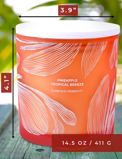 Pineapple Tropical Breeze Soy Candle – 14.5 oz, 3-Wick, Pineapple Paradise