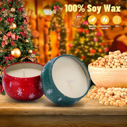 Christmas Scented Candles Gifts Set – 6 Pack, 2.5oz, Natural Soy Wax, Aromatherapy for Her