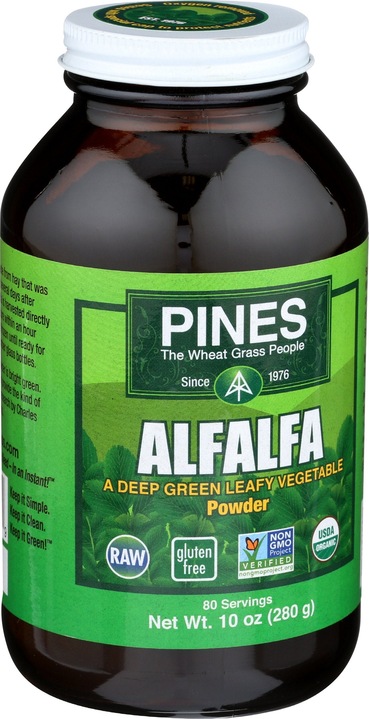 Pines Organic Alfalfa Powder, 10 oz | Alkalizing Nutrition