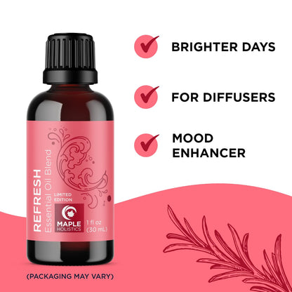 Pink Grapefruit Essential Oil Blend | Refreshing Citrus Diffuser Oil with Lime, Grapefruit, and Eucalyptus