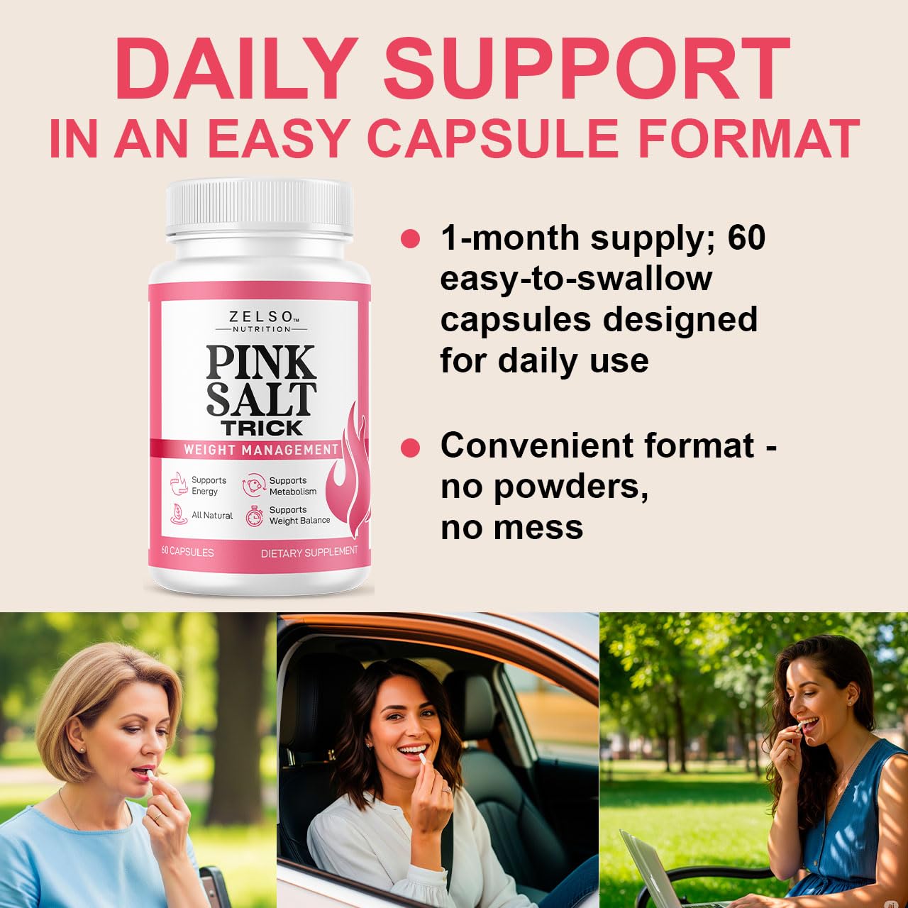 Pink Salt Trick Capsules – Original PinkSalt Trick for Weight, Energy & Metabolism | 60 Capsules