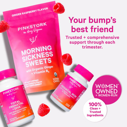Pink Stork Choline - 550 mg Choline Bitartrate for Pregnancy & Postpartum | 30 Count