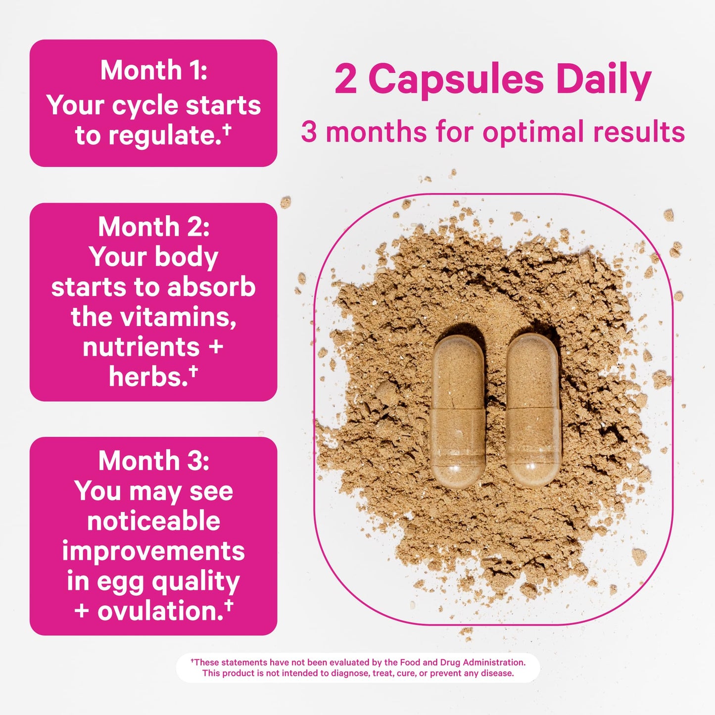 Pink Stork Fertility Supplements for Women — Prenatal Multivitamin for Ovulation & Hormone Balance (120 Capsules)