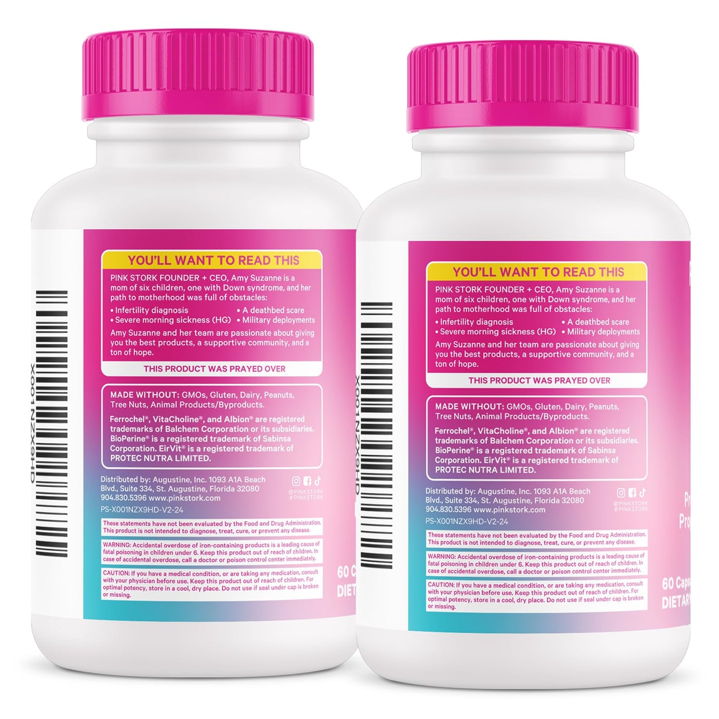 Pink Stork Fertility Supplements for Women — Prenatal Multivitamin for Ovulation & Hormone Balance (120 Capsules)