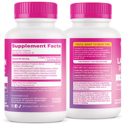 Pink Stork Lactation Probiotic – 30B CFU Multi-Strain for Breastfeeding Women