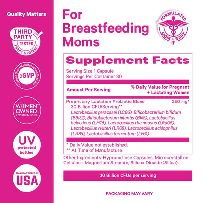 Pink Stork Lactation Probiotic – 30B CFU Multi-Strain for Breastfeeding Women