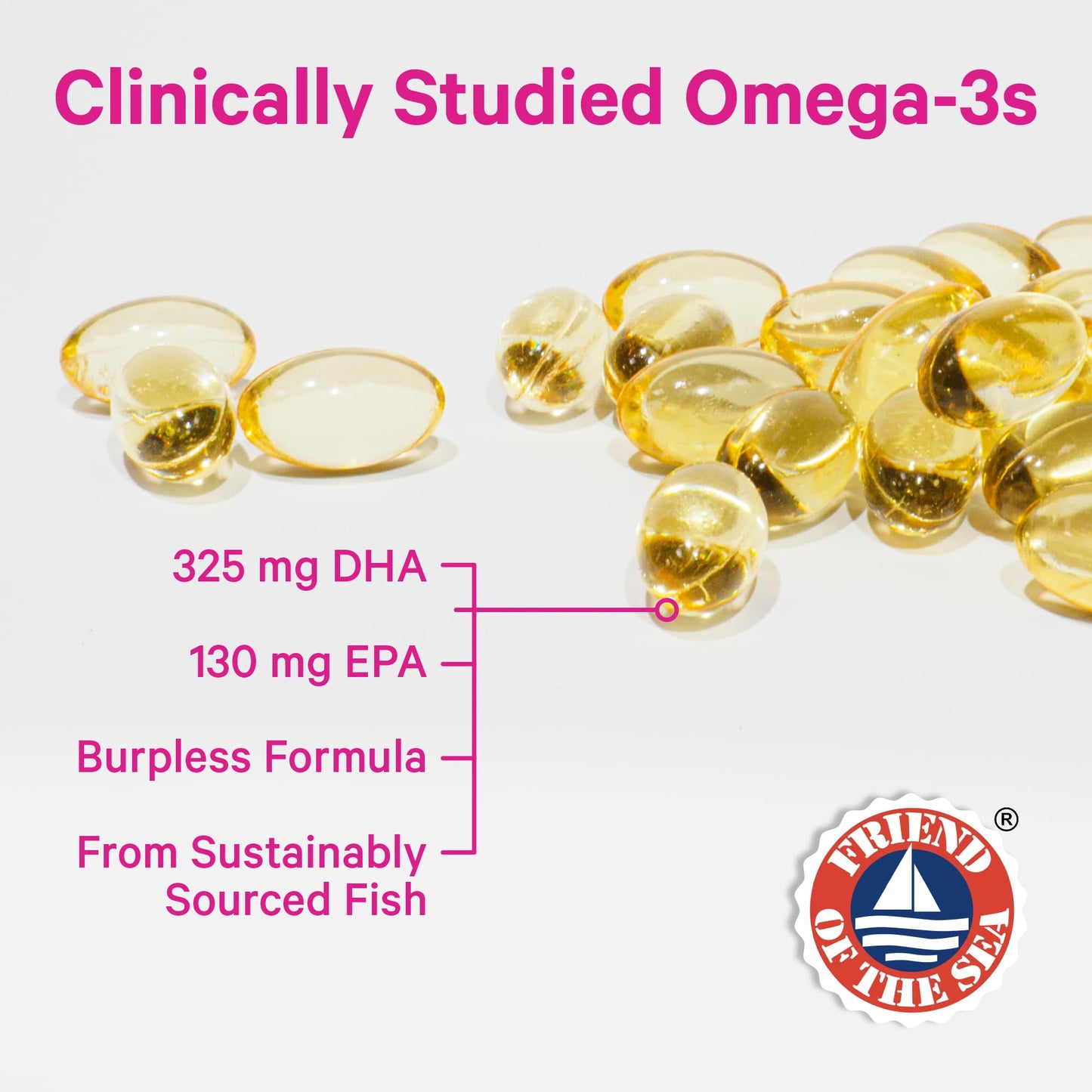 Pink Stork Omega-3 DHA 540 mg - Prenatal & Postpartum DHA/EPA (60 Softgels)
