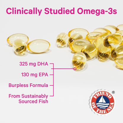 Pink Stork Omega-3 DHA 540 mg - Prenatal & Postpartum DHA/EPA (60 Softgels)
