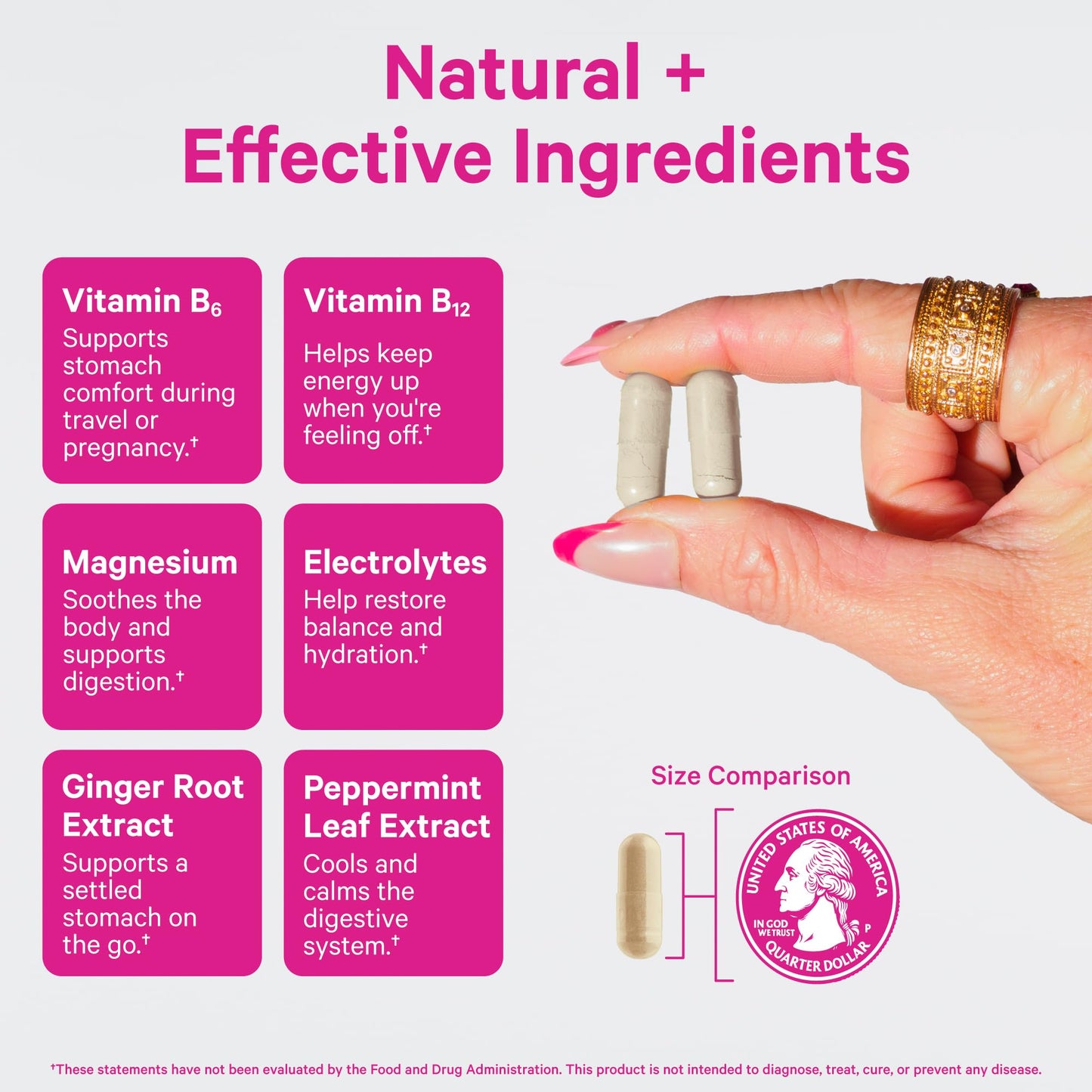 Pink Stork Vitamin B6, Ginger & Electrolyte Capsule – GLP1 Support & Gentle Digestive Balance
