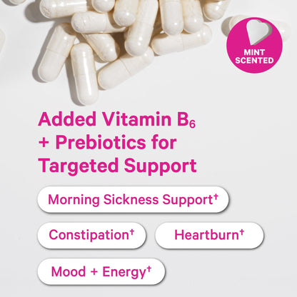 Pink Stork Prenatal Probiotic for Women - 50B CFUs, B6, Mint - 30 Caps