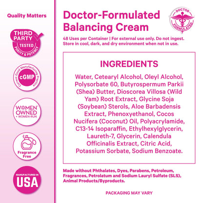 Pink Stork Wild Yam Cream for Hormone Balance | Doctor-Formulated, Unscented 4 oz