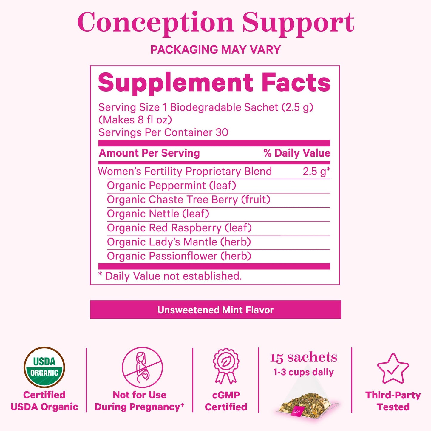 Pink Stork Fertility Bundle for Women – Conception Tea + Prenatal Vitamin Support with Inositol, Vitex, Folate & Ashwaganda – Supports Hormone Balance, Cycle Health & Preconception Wellness
