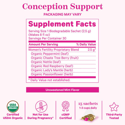 Pink Stork Fertility Bundle for Women – Conception Tea + Prenatal Vitamin Support with Inositol, Vitex, Folate & Ashwaganda – Supports Hormone Balance, Cycle Health & Preconception Wellness