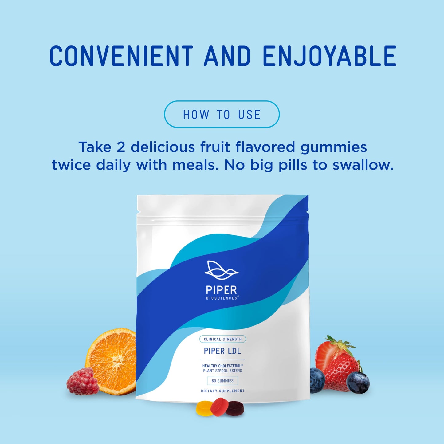 Piper Biosciences Cholesterol Health Gummies – 240 Gummies (60 Day)