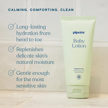 Pipette Fragrance Free Baby Wash & Lotion Duo – 2-Pack, Tear-Free & Hypoallergenic