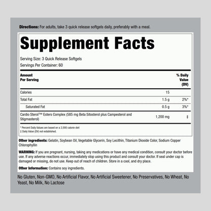 Piping Rock Beta Sitosterol for Men – 1200 mg, 180 Softgels | Plant Sterols Complex, Non-GMO, Gluten Free (Pack of 2)