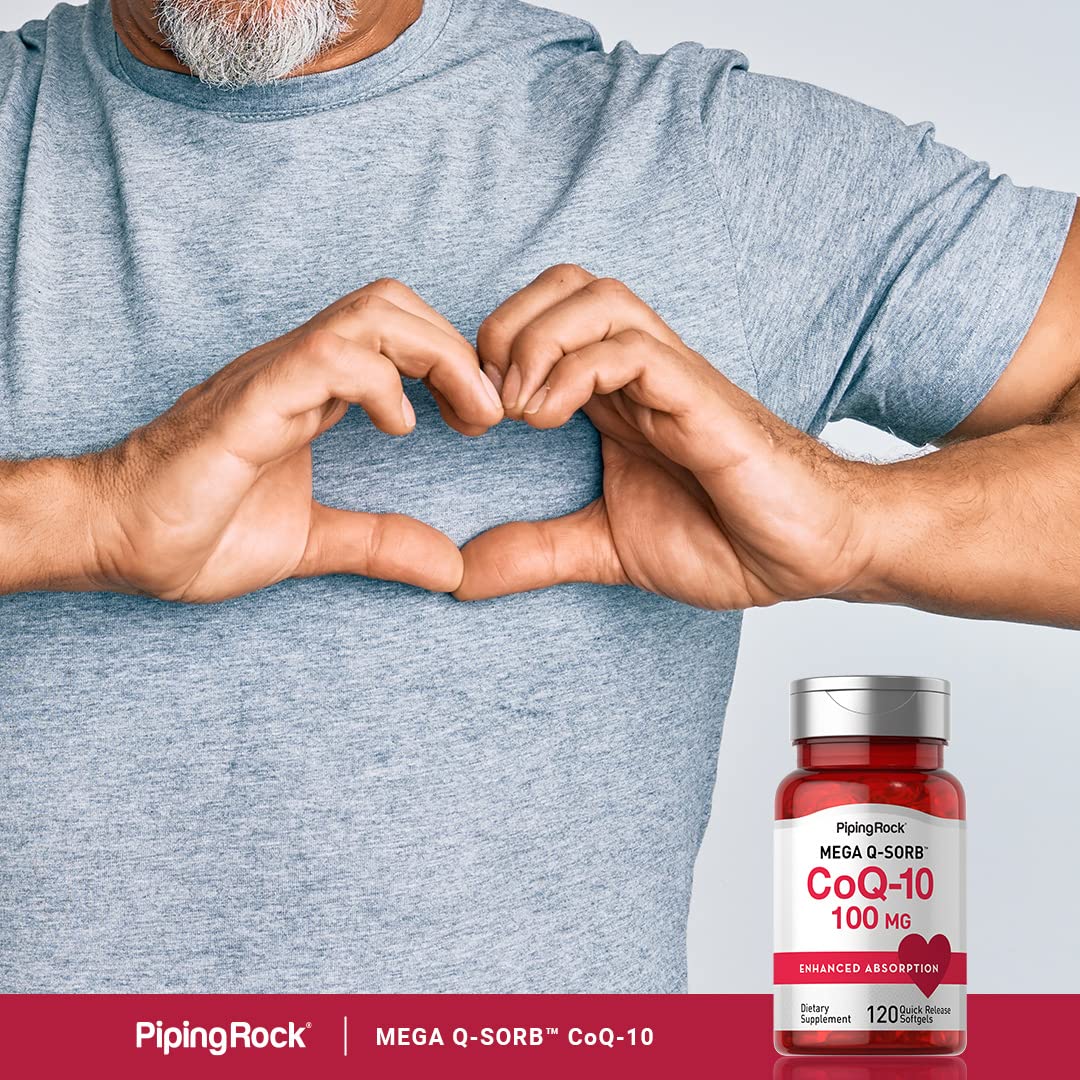 Piping Rock CoQ10 100mg | 120 Softgels | Black Pepper Extract | Non-GMO, Gluten Free (Pack of 2)