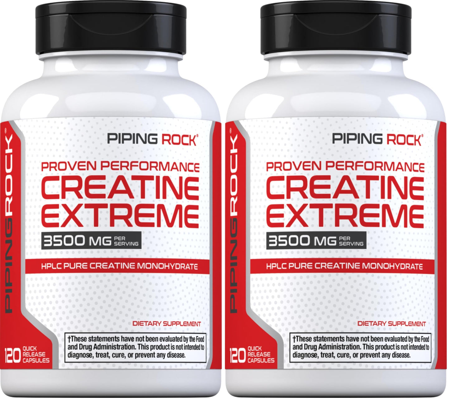 Piping Rock Creatine Monohydrate Capsules 3500 mg – 120 Count (Pack of 2)