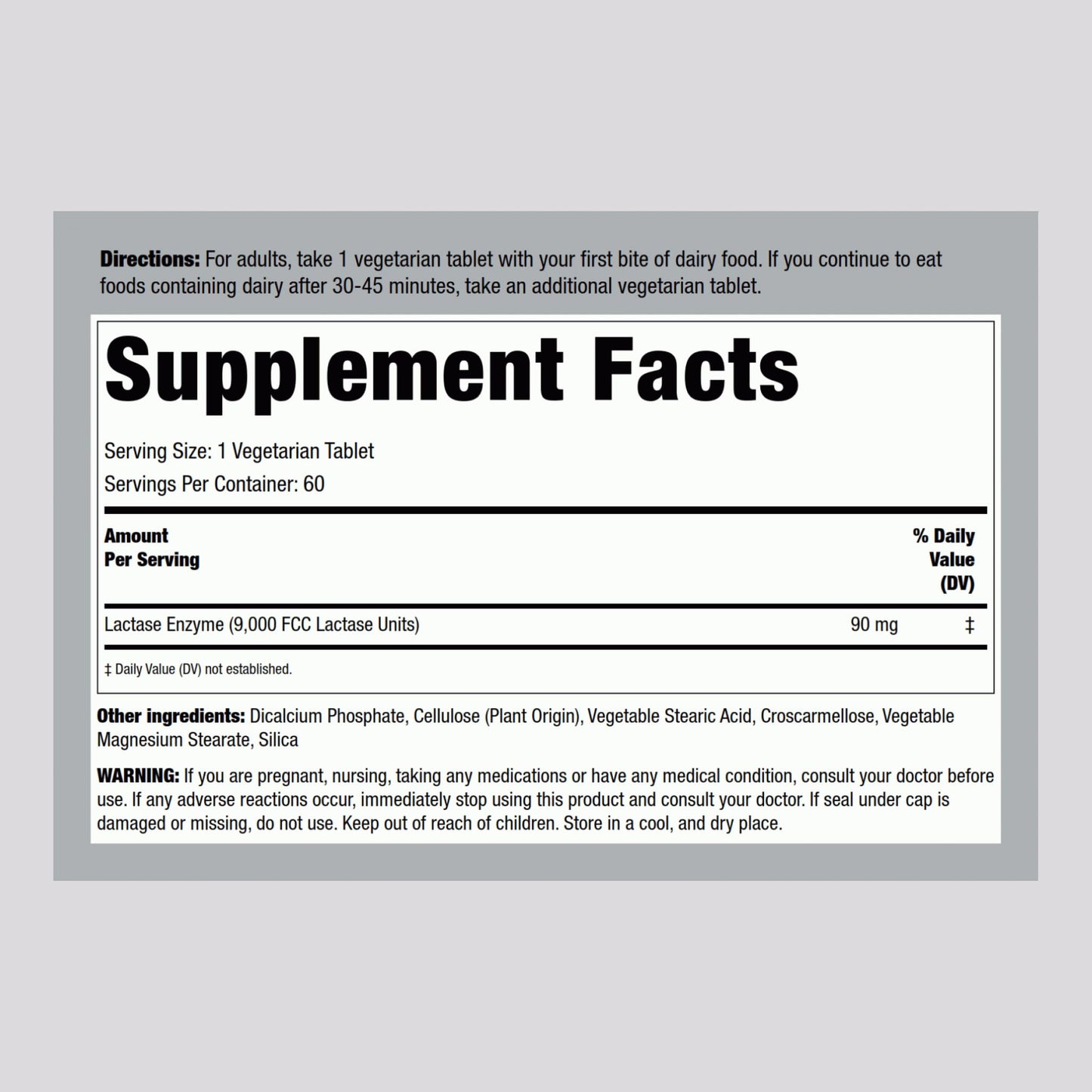 Piping Rock Lactase Pills 9000 FCC – Dairy Relief, Vegetarian, Non-GMO, Gluten Free (Pack of 2)