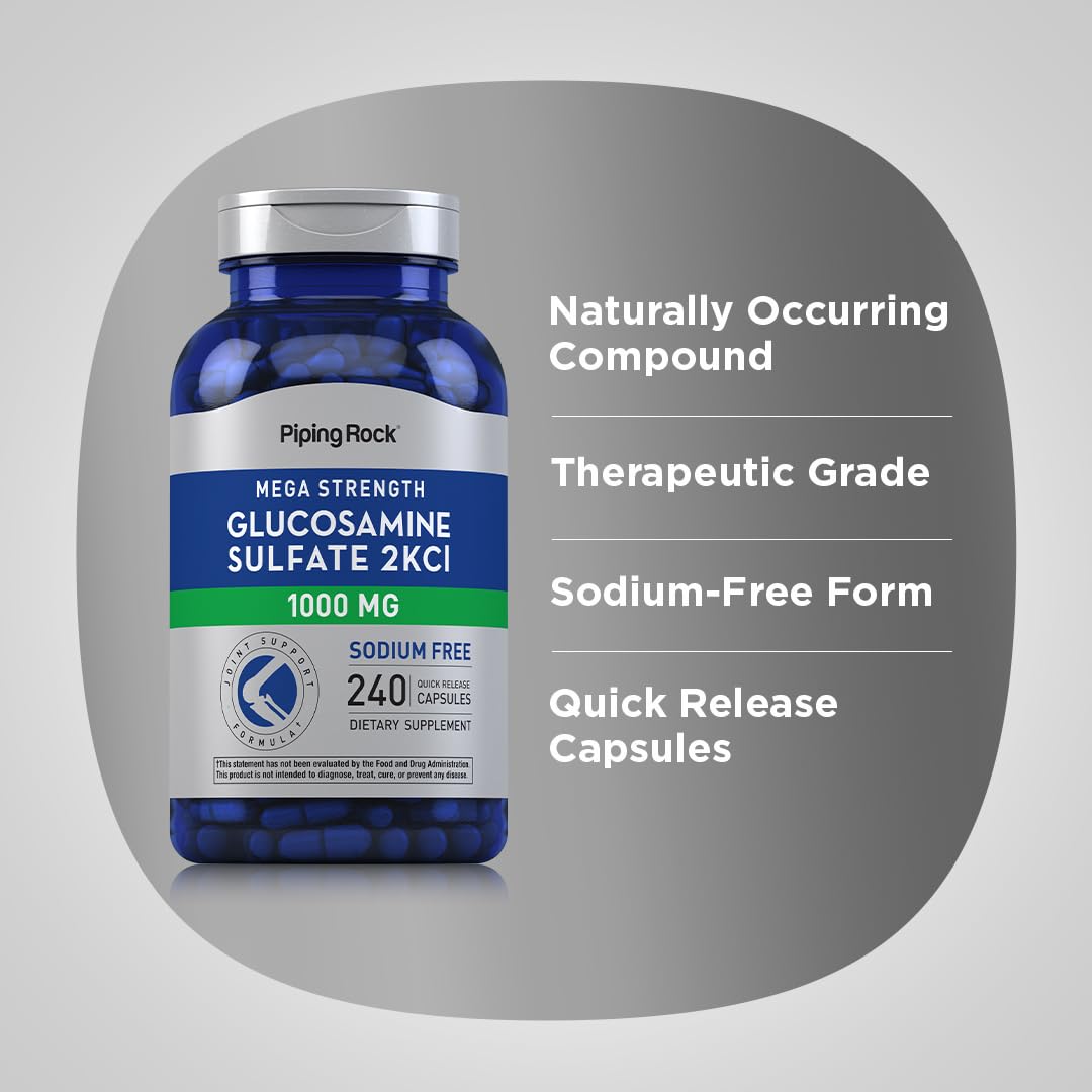 Piping Rock Glucosamine Sulfate 1000mg | 240 Capsules | Joint Support