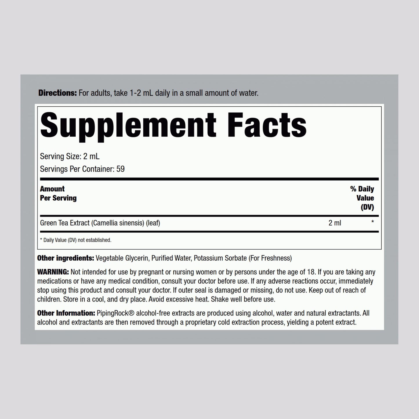 Piping Rock Green Tea Extract Liquid 4 oz – Premium Herbal Supplement