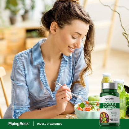 Piping Rock Indole-3-Carbinol 200mg | 120 Capsules | I3C with Broccoli Extract | Non-GMO, Gluten Free (Pack of 2)