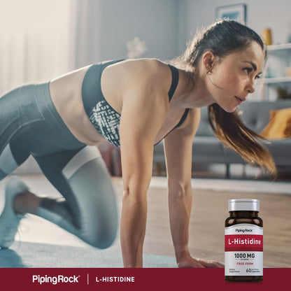 Piping Rock L-Histidine 1000 mg | 60 Capsules | Free Form Supplement | Non-GMO, Gluten Free (Pack of 2)