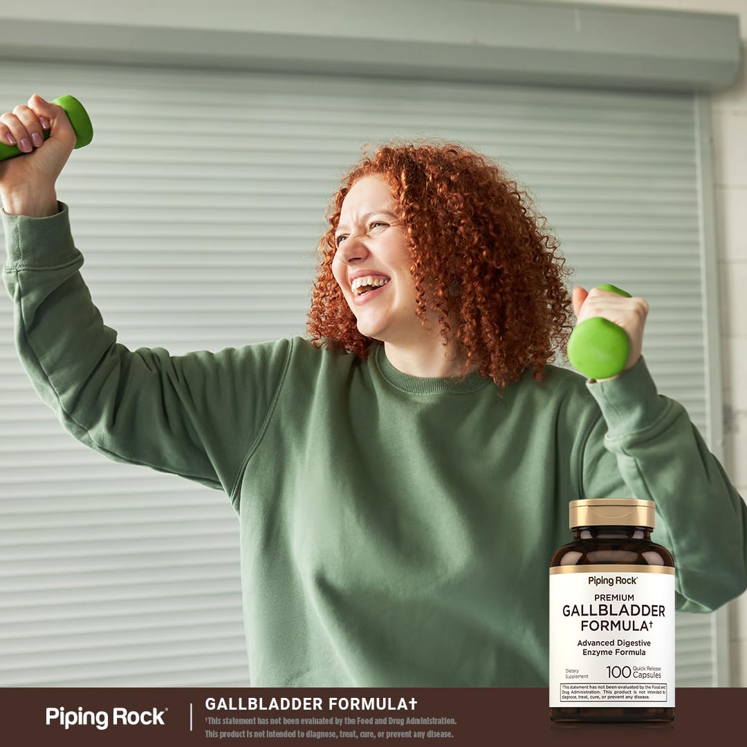 Piping Rock Gallbladder Supplement – 100 Capsules | Digestive Enzyme Formula (Pack of 2) | Non-GMO & Gluten Free