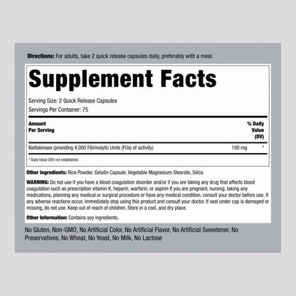 Piping Rock Nattokinase Supplement 4000 FU - 100mg, 150 Capsules, Non-GMO, Gluten Free (Pack of 2)