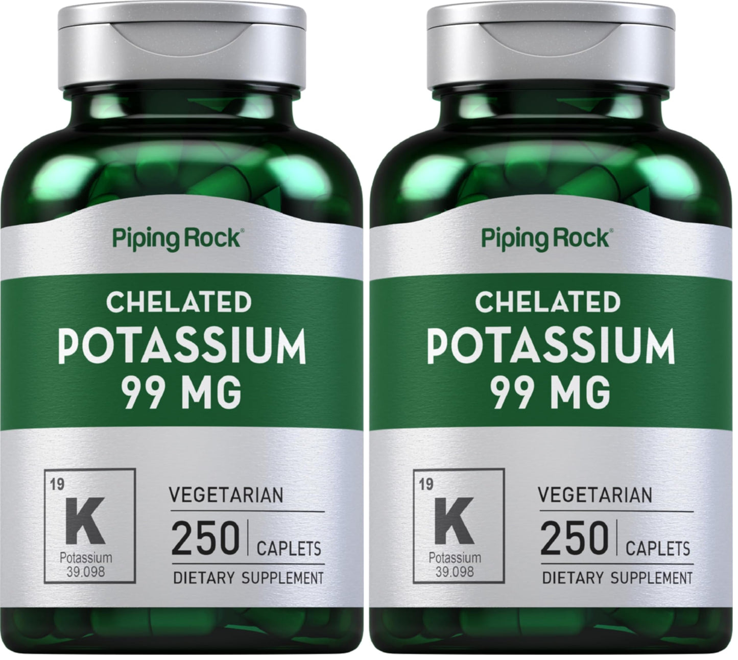 Piping Rock Chelated Potassium 99 mg – 250 Caplets | Potassium Gluconate