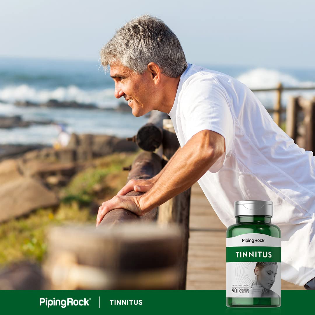 Piping Rock Tinnitus Supplement - 90 Caplets (Pack of 2) | Vegetarian, Non-GMO, Gluten Free