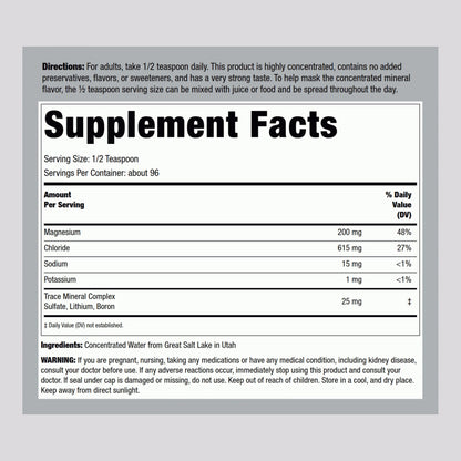 Piping Rock Trace Mineral Liquid – 8 fl oz, Therapeutic Grade, Non-GMO & Gluten Free | Pack of 2